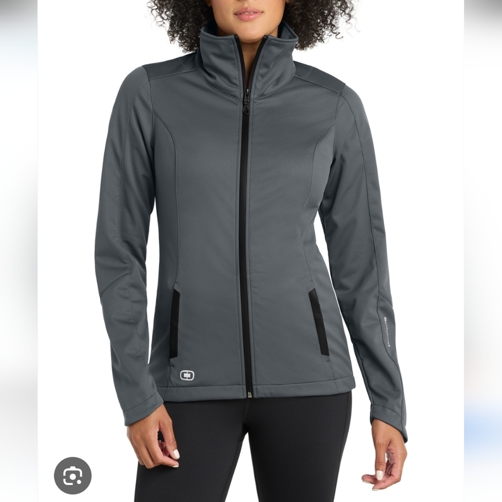 OGIO‎ Endurance Crux Soft Shell Gray Jacket Full Zip Water Resistant Reflective